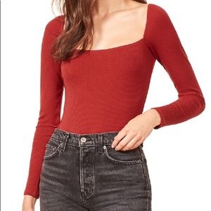 Reformation Gaia Bodysuit Red M